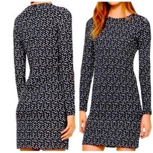 Tory Burch Terserra Navy White Geometric Print Dress XS